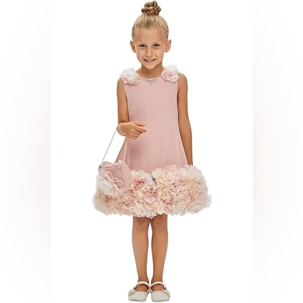 FINAL SALE✨
PINK GIRL Pink Floral Girl's Dress with matching bag - Picture 1 of 9